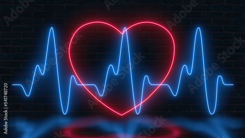 Heartbeat line. Pulse trace. EKG and Cardio symbol. Healthy and Medical concept. 