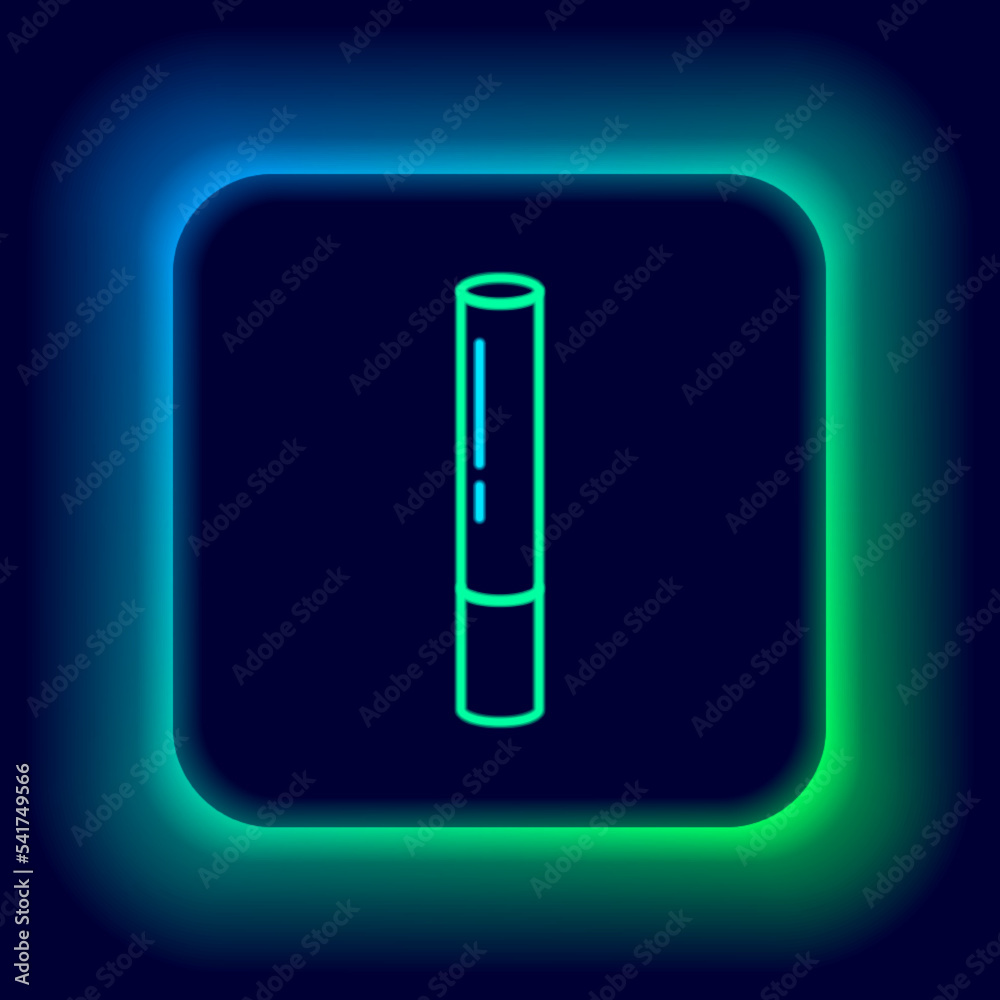 Glowing neon line Marijuana joint, spliff icon isolated on black background. Cigarette with drug, marijuana cigarette rolled. Colorful outline concept. Vector