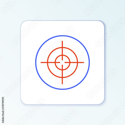 Line Target sport icon isolated on white background. Clean target with numbers for shooting range or shooting. Colorful outline concept. Vector