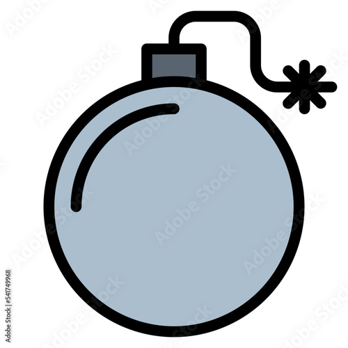 bomb filled outline icon style