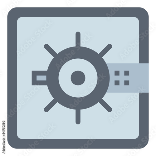 bank safe flat icon style