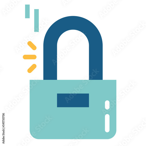 locked flat icon style