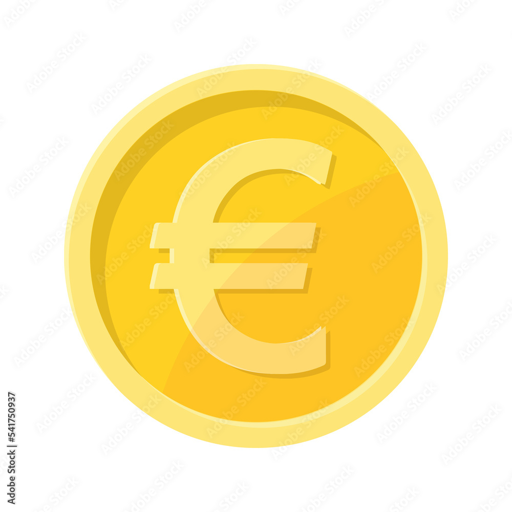 Simple illustration of euro coin Concept of internet currency Simple illustration of euro coin Concept of internet currency