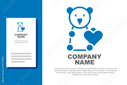 Blue Donate child toys icon isolated on white background. Charity kindness, volunteer social assistance. Logo design template element. Vector