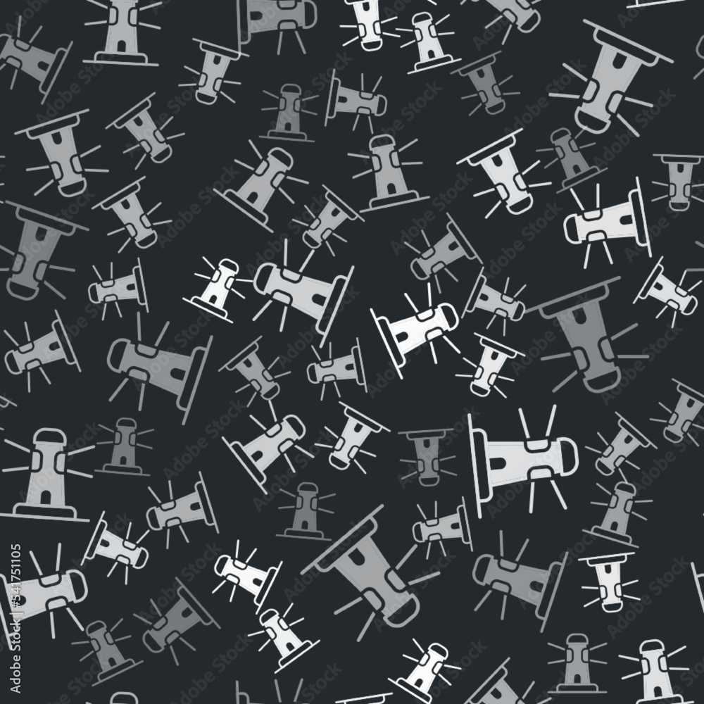 Grey Lighthouse icon isolated seamless pattern on black background. Vector Grey Lighthouse icon isolated seamless pattern on black background. Vector