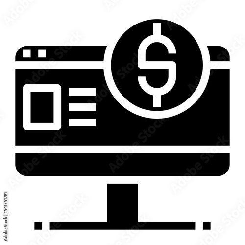 internet banking glyph icon style