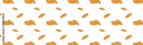 Fotografie, Obraz seamless pattern with cookies with chocolate