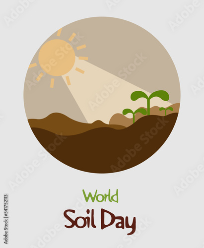 World Soil Day (WSD) Vector Illustration,  greeting card, poster, banner, the importance of healthy soil, sustainable management of soil resources Vector design, Earth  day graphic assets, green world