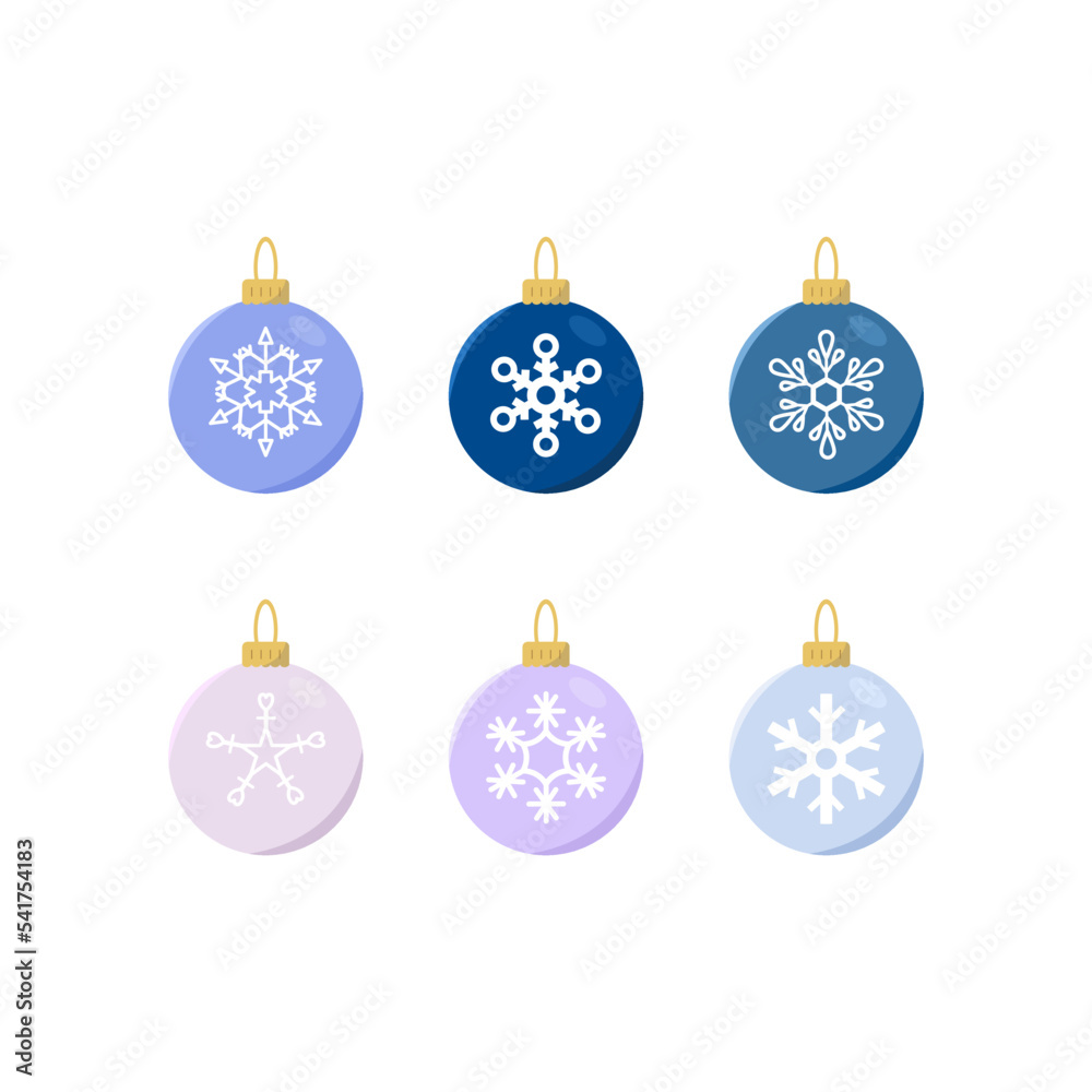 Christmas ball element design vector set