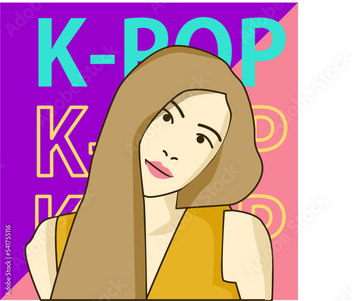 illustration woman idol group korean pop