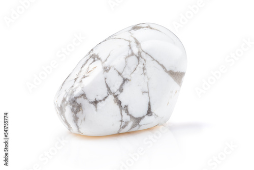 Magnesite or Howlite Mineral Gem Stone on White photo