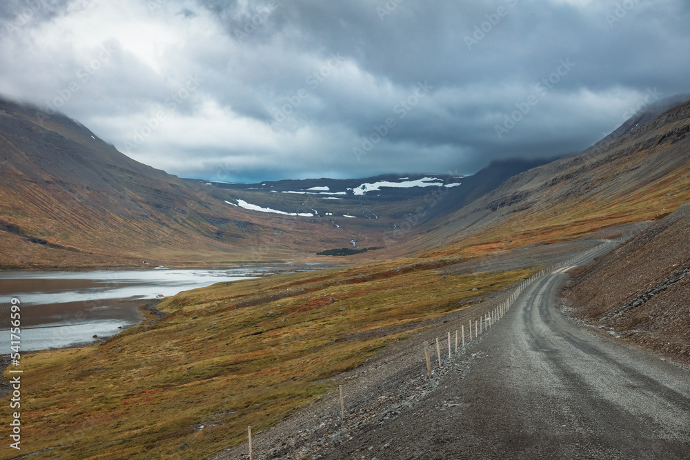 Eine Straße auf den isländischen Westfjords