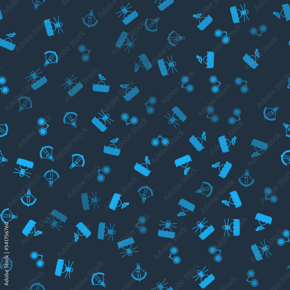 Set Lighthouse, Seagull sits on a buoy, Binoculars and Anchor on seamless pattern. Vector Set Lighthouse, Seagull sits on a buoy, Binoculars and Anchor on seamless pattern. Vector