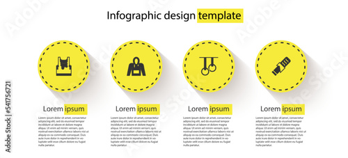 Set Sweaty sleeveless t-shirt, Hoodie, Gymnastic rings and Protein sport bar. Business infographic template. Vector