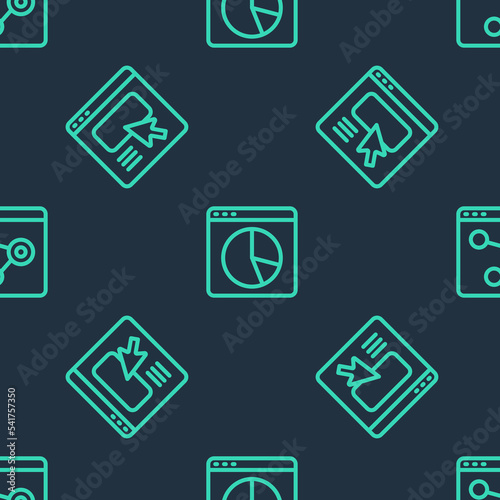 Set line Graph chart infographic, UI or UX design and Browser window on seamless pattern. Vector © vector_v