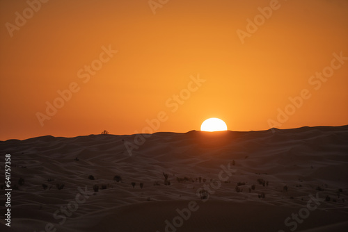 sunrise in the desert, Douz region, southern Tunisia © skazar