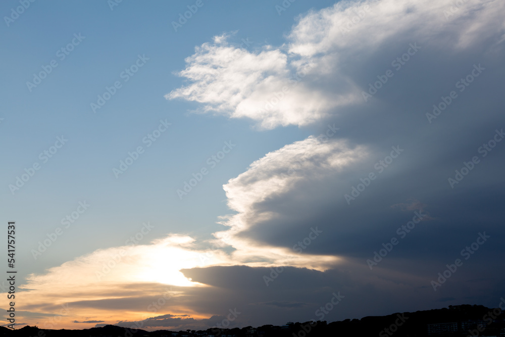 Clouds at sunset on a late summer day.