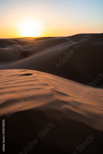 sunrise in the desert  Douz region  southern Tunisia 