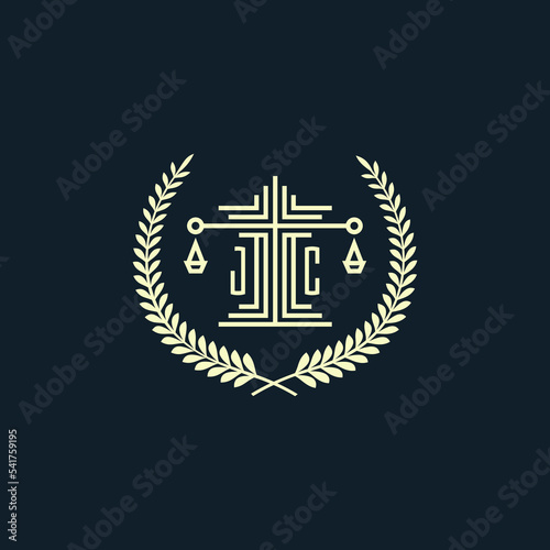 Initial JC  design for law, lawyer or law firm that can be used as logo or seal, logo vector, icon, illustration.eps