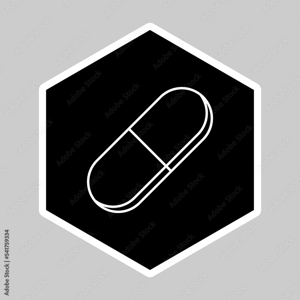 Pill Capsule, Medicine, vector mark symbols. White outline design. Isolated icon. Pill Capsule, Medicine, vector mark symbols. White outline design. Isolated icon.