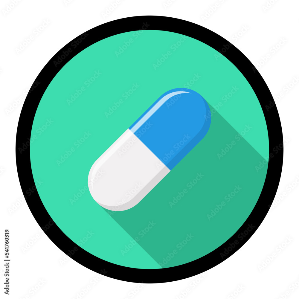 Blue Pill Capsule, Medicine, vector mark symbols green style. Black Stroke design. Isolated icon. Blue Pill Capsule, Medicine, vector mark symbols green style. Black Stroke design. Isolated icon.