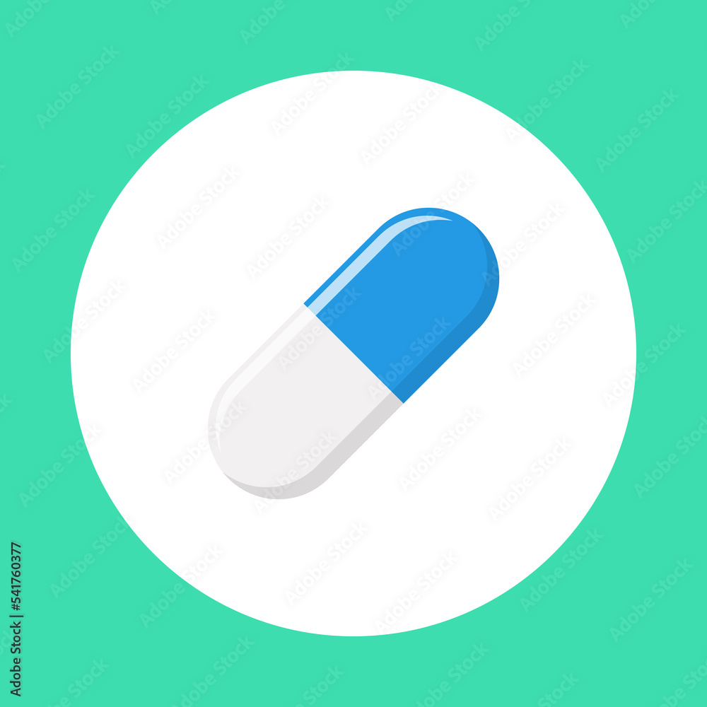 Blue Pill Capsule, Medicine, vector mark symbols green style. Isolated icon. Blue Pill Capsule, Medicine, vector mark symbols green style. Isolated icon.