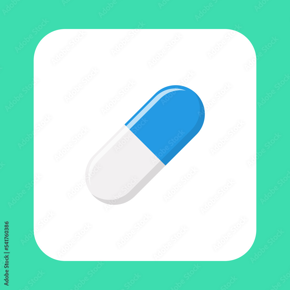 Blue Pill Capsule, Medicine, vector mark symbols green style. Isolated icon. Blue Pill Capsule, Medicine, vector mark symbols green style. Isolated icon.