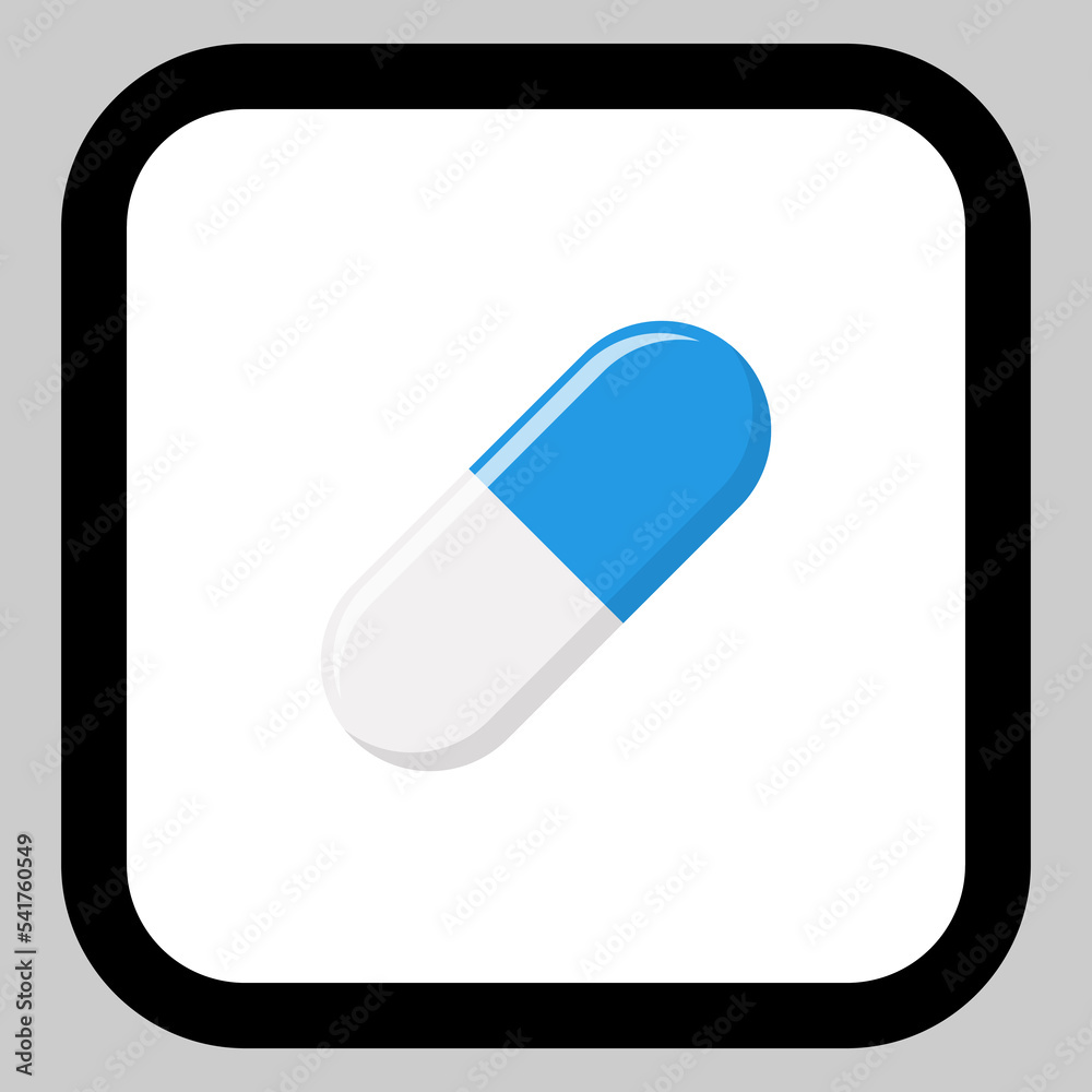 Blue Pill Capsule, Medicine, vector mark symbols green style. Isolated icon. Blue Pill Capsule, Medicine, vector mark symbols green style. Isolated icon.