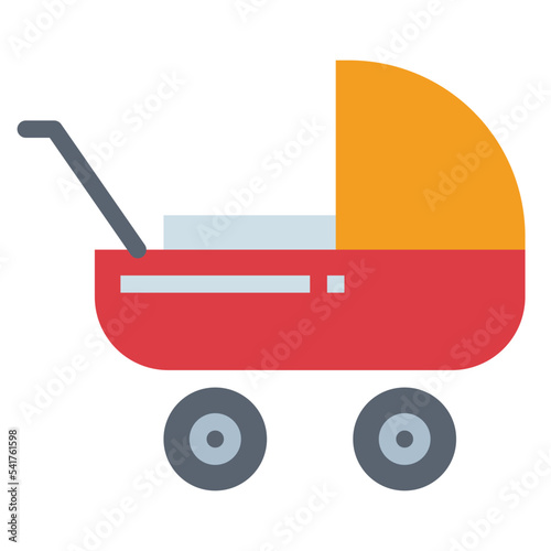 Stroller flat icon style