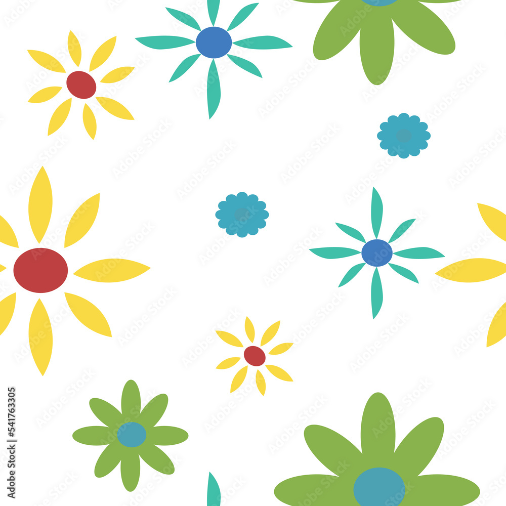 Fototapeta premium The flower patterns are closely intertwined. on a white background.