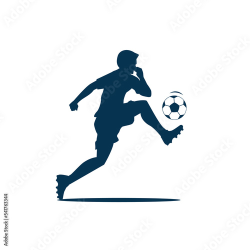 Fototapeta Naklejka Na Ścianę i Meble -  vector graphic of soccer player silhouette isolated on white background
