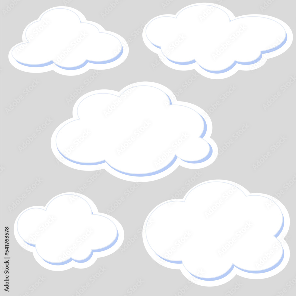 Notebook labels with clouds, white and fluffy. Vector design. Notebook labels with clouds, white and fluffy. Vector design.
