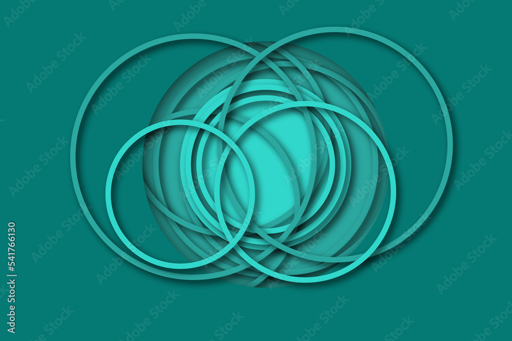 sky blue ring paper cut abstract background