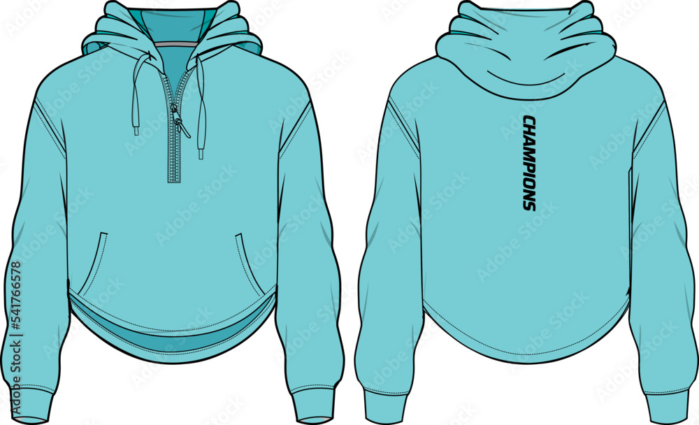 Women Long sleeve Hoodie jacket sweatshirt t shirt design template in ...