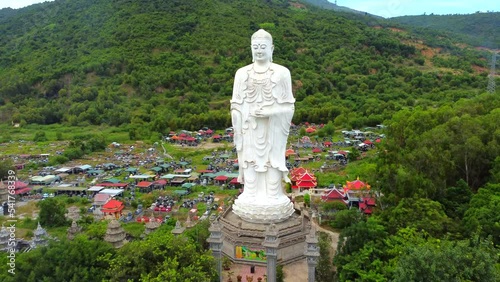 Buddhist temple. Chua Teong Lam Lotion Pagoda is a Buddhist temple with a large concrete statue of Buddha Amitabha with a height of 44 m, which is the largest in Vietnam. It was built in 1954 . photo