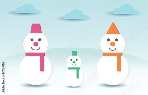 Vector of christmas background group of gift box ,snow man and christmas tree in snow winter.Illustration vector of christmas day background sale concept.use for X mas day festival , winter gift sale.