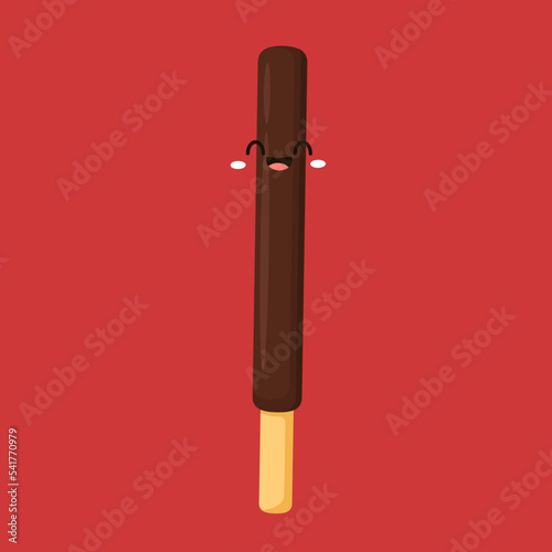 Chocolate sticks. Dipped stick. Dipped stick cartoon vector. chocolate dipped cookie sticks.