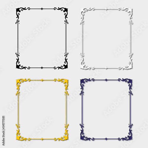 set of multi-colored frames, in the style of an ornament