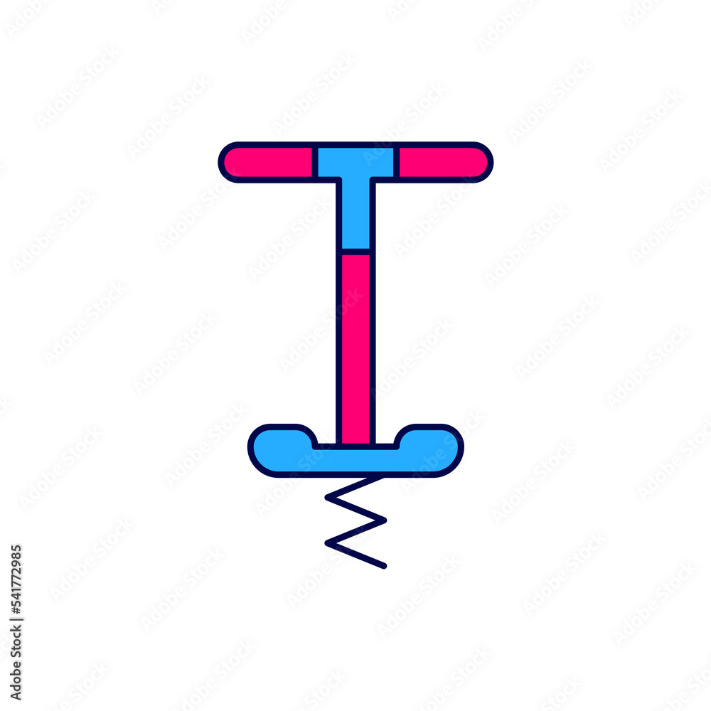 Filled outline Pogo stick jumping toy icon isolated on white background. Vector Filled outline Pogo stick jumping toy icon isolated on white background. Vector