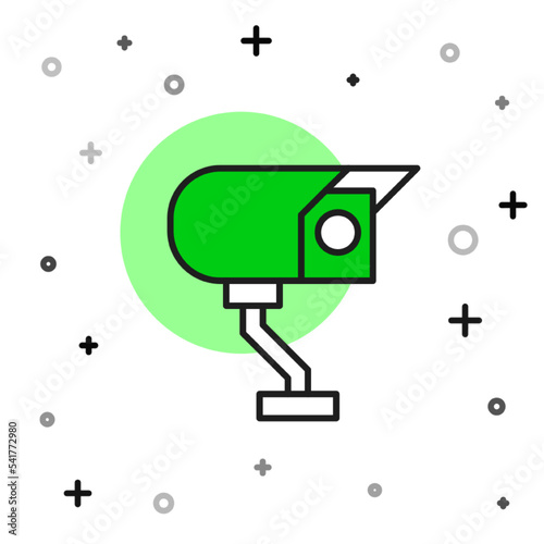Filled outline Security camera icon isolated on white background. Vector