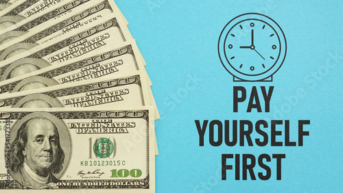 Obraz na płótnie Pay yourself first financial advice is shown using the text
