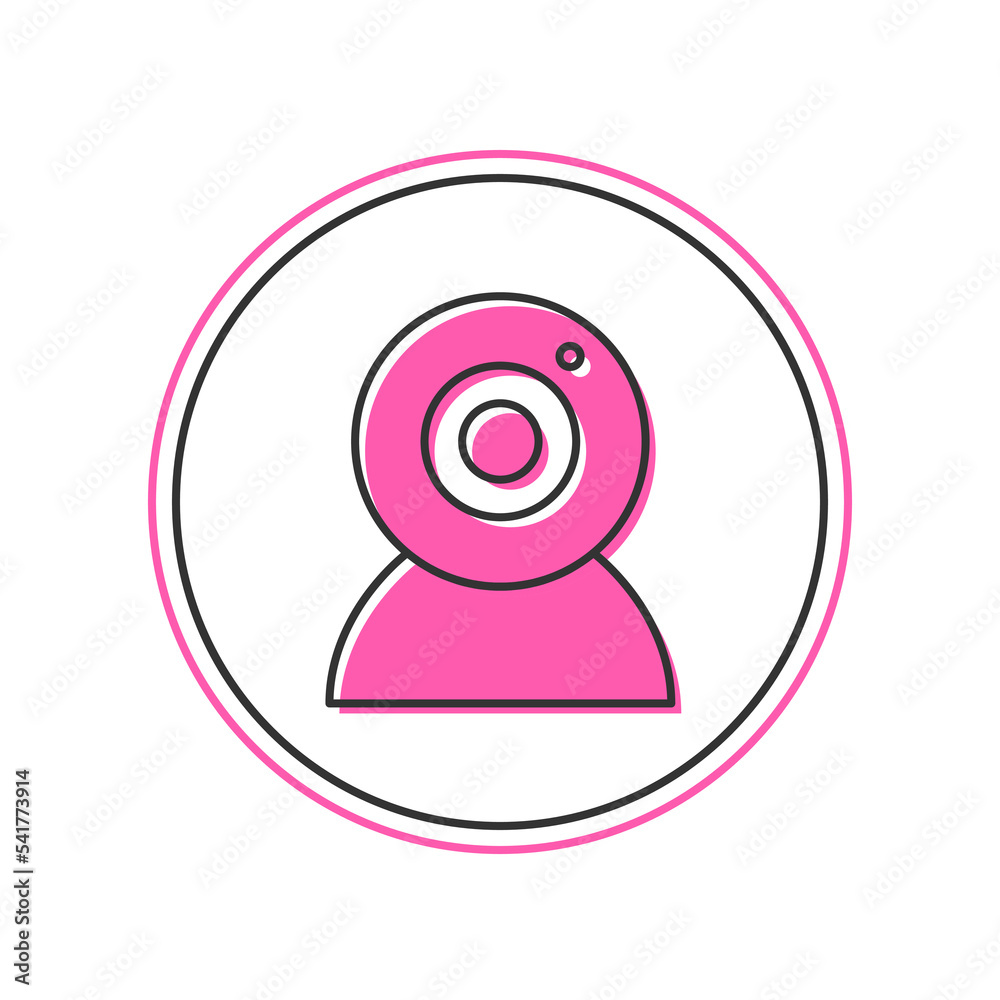 Filled outline Web camera icon isolated on white background. Chat camera. Webcam icon. Vector Filled outline Web camera icon isolated on white background. Chat camera. Webcam icon. Vector