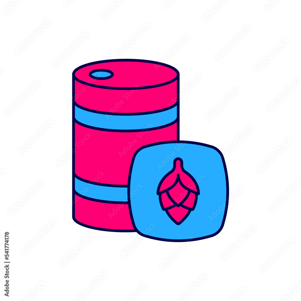Filled outline Metal beer keg icon isolated on white background. Vector Filled outline Metal beer keg icon isolated on white background. Vector