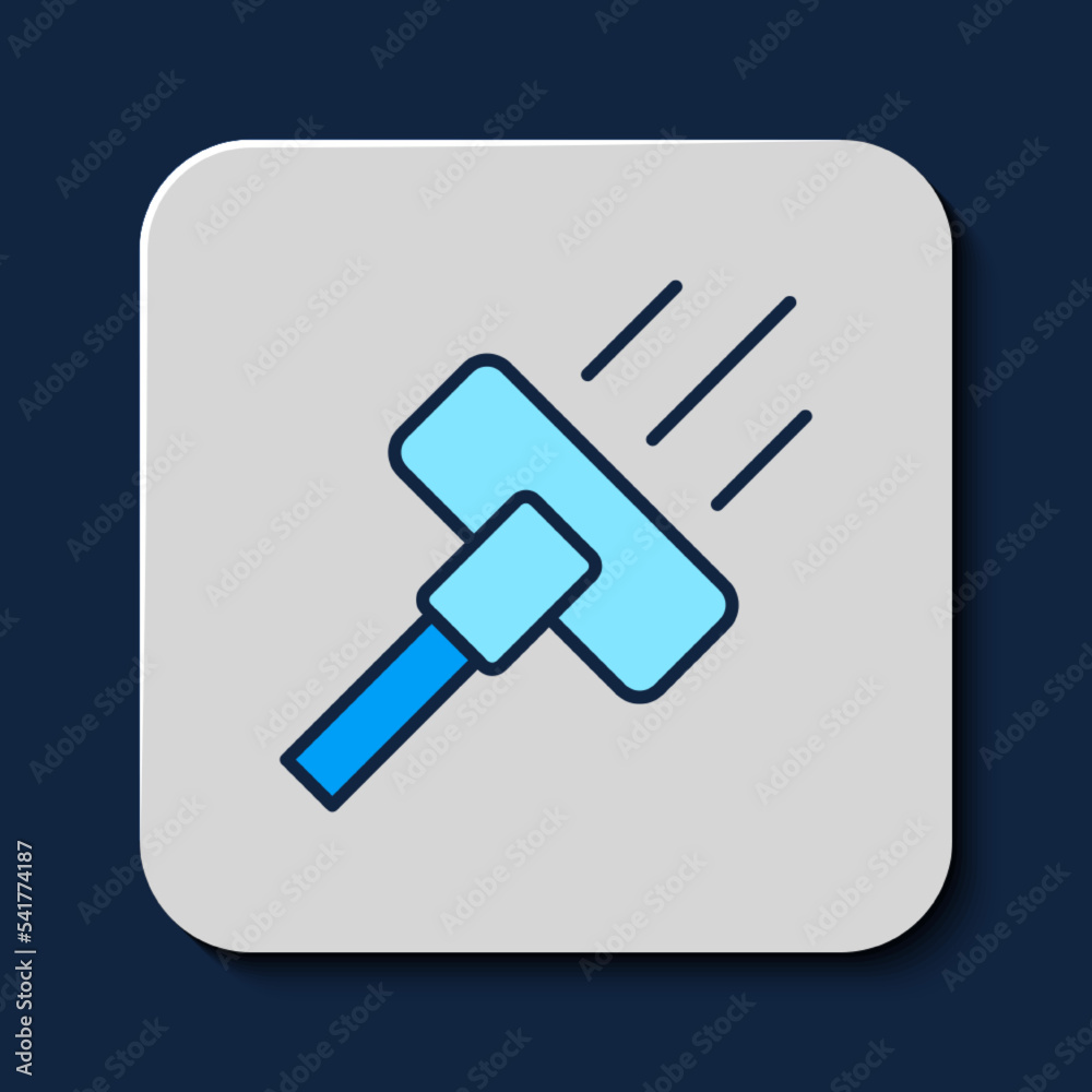 Filled outline Vacuum cleaner icon isolated on blue background. Vector Filled outline Vacuum cleaner icon isolated on blue background. Vector