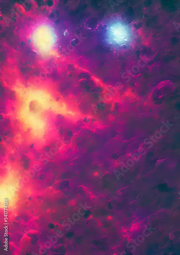 a colorful psychedelic space stars nebula floating in the cosmos - retrofuturism - universe - marvel - science fiction background