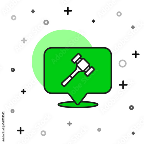 Filled outline Auction hammer icon isolated on white background. Gavel - hammer of judge or auctioneer. Bidding process, deal done. Auction bidding. Vector