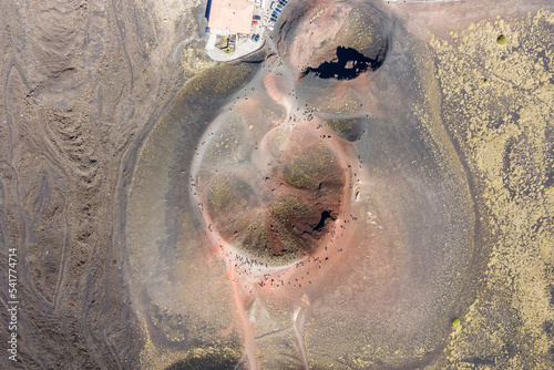 Aerial view of Silvestri craters on Mount Etna Volcano, Catania, Sicily, Italy. photo