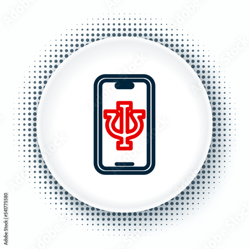Line Online psychological counseling distance icon isolated on white background. Psychotherapy, psychological help, psychiatrist online consulting. Colorful outline concept. Vector