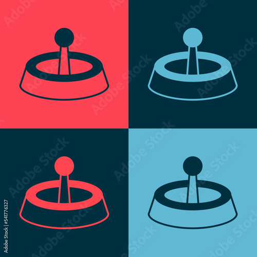 Pop art Casino roulette wheel icon isolated on color background. Vector