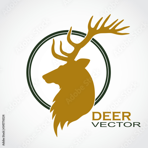 color deer profile circle design logo